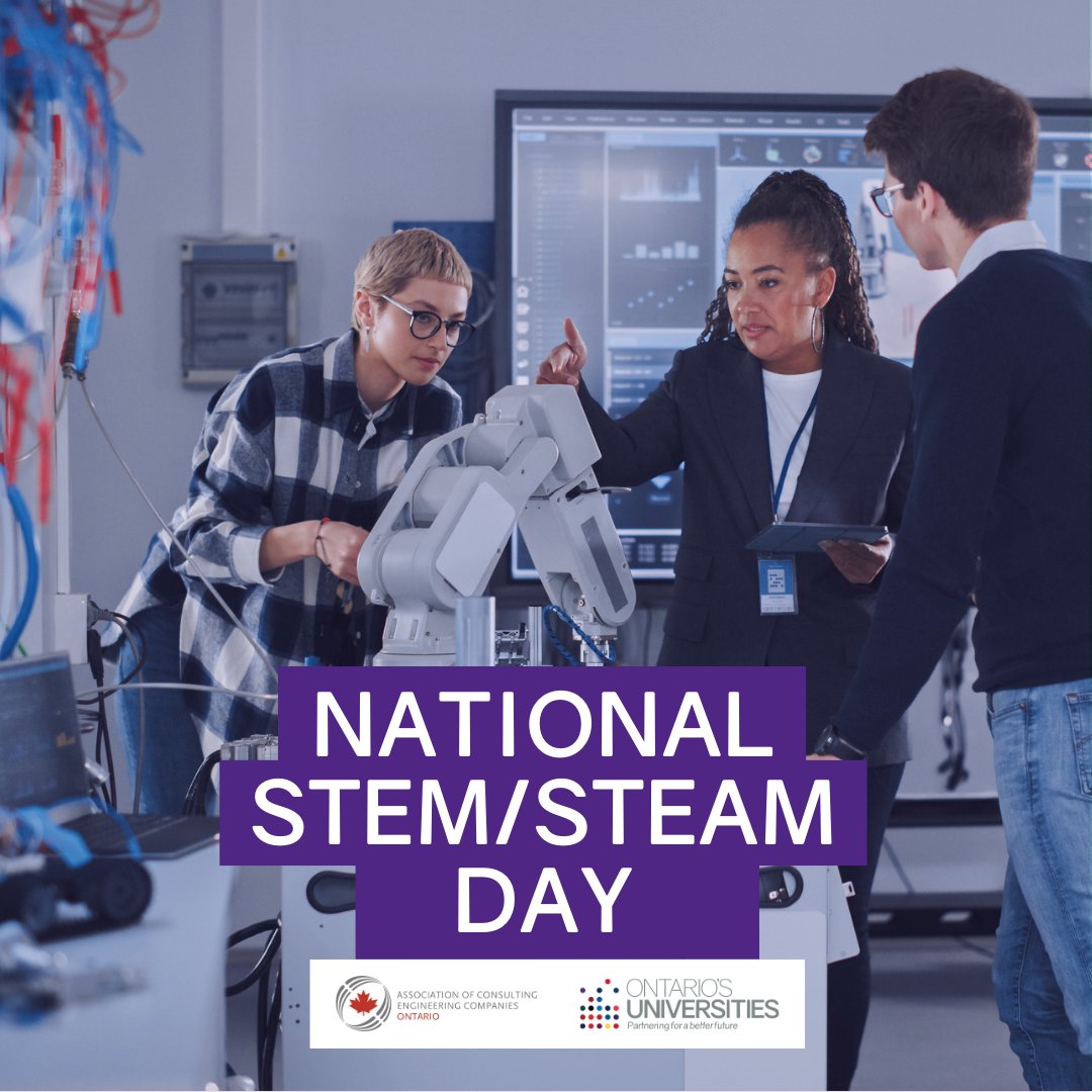 Highly skilled #STEM professionals are key to bridging the gap between today’s challenges and our bright future. As we mark #STEMDay &amp; #STEAMDay, universities and industry leaders will continue partnering to ensure Ontario has the skilled, diverse #STEAM workforce it needs.