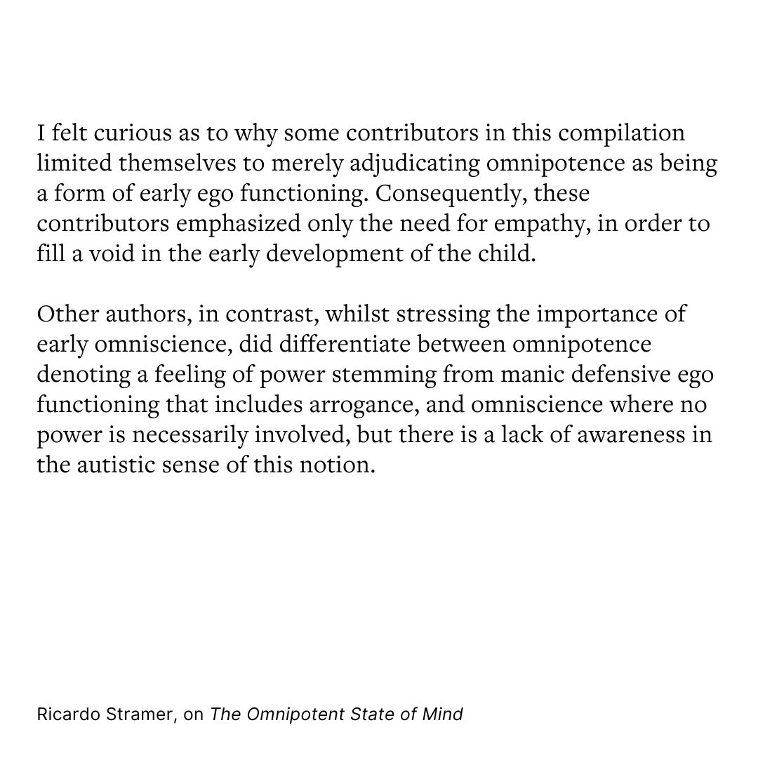 Concluding Issue 4's Review section, Ricardo Stramer looks at a collective volume on the concept of omnipotence, its qualities, expression, and its appearance in the psychoanalytic process.

Read the full review online (via PEP-Web), here: buff.ly/40o50Eq