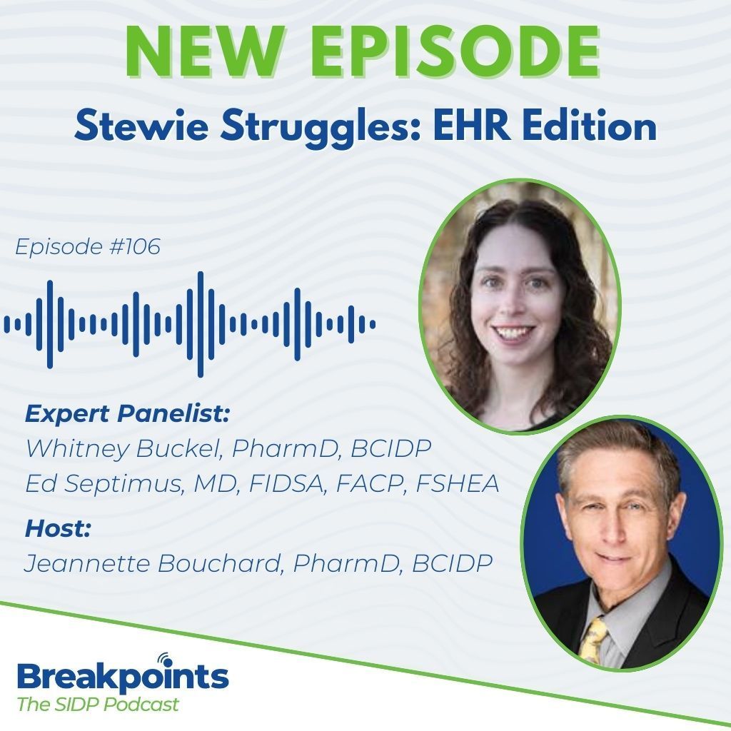 SIDP (@sidpharm) on Twitter photo 🆕#Breakpoint Episodes:
Drs. Ed Septimus & <a href="/tinymuscles/">Whitney Buckel</a> join @jlbouchard001 for our 2nd “Stewie Struggles” episode. This time, we discuss how to use unique tools within the EHR and get a VIP look at the efforts to pull off the amazing INSPIRE trials!
🎧 sidp.pinecast.co 🆕#Breakpoint Episodes:
Drs. Ed Septimus & <a href="/tinymuscles/">Whitney Buckel</a> join @jlbouchard001 for our 2nd “Stewie Struggles” episode. This time, we discuss how to use unique tools within the EHR and get a VIP look at the efforts to pull off the amazing INSPIRE trials!
🎧 sidp.pinecast.co