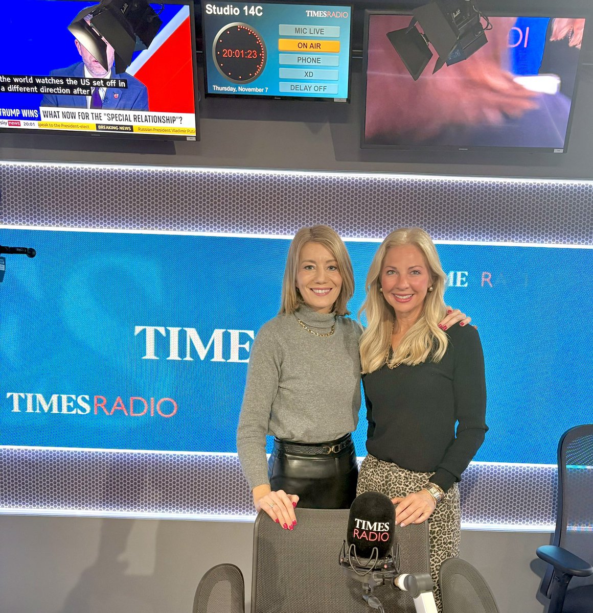 JessEhrlich's tweet photo. Great show last night on @TimesRadio live in studio in London with @kaitborsay! Talked all about the #USElection2024results and a poss Trump cabinet. https://t.co/HRDSaUKkwk