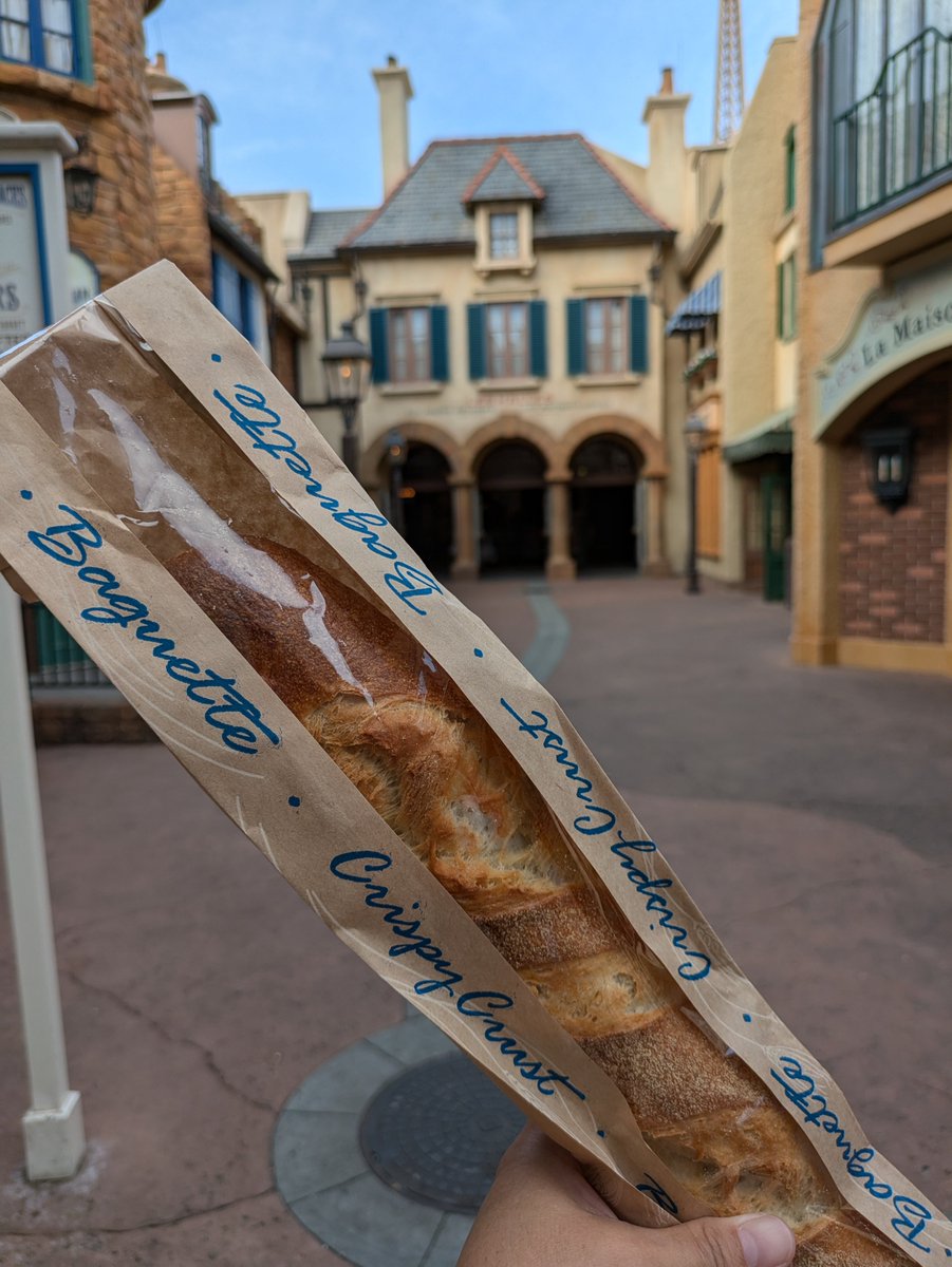 JotterParks's tweet photo. Okay, here's the plan. Park at Hollywood Studios first thing in the morning. Take the Skyliner to the International Gateway entrance of Epcot. Head immediately back to Les Halles in the France Pavilion. Stock up on bakery items. Be happy. 🥰 https://t.co/hXa73UCVAU