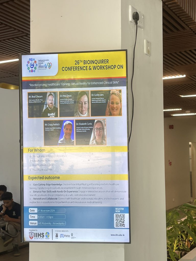 UOW school of nursing showcasing VR projects at the XR conference in Sri Lanka