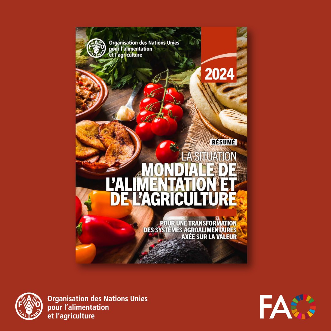 📣𝐍𝐨𝐮𝐯𝐞𝐥𝐥𝐞 𝐩𝐮𝐛𝐥𝐢𝐜𝐚𝐭𝐢𝐨𝐧 𝐬𝐮𝐫 𝐥𝐚 𝐒𝐢𝐭𝐮𝐚𝐭𝐢𝐨𝐧 𝐦𝐨𝐧𝐝𝐢𝐚𝐥𝐞 𝐝𝐞 𝐥’𝐚𝐥𝐢𝐦𝐞𝐧𝐭𝐚𝐭𝐢𝐨𝐧 𝐞𝐭 𝐝𝐞 𝐥’𝐚𝐠𝐫𝐢𝐜𝐮𝐥𝐭𝐮𝐫𝐞 𝟐𝟎𝟐𝟒

Des systèmes agroalimentaires plus inclusifs, résilients et durables.  

📷 bit.ly/3UEhRyL 
#SOFA2024