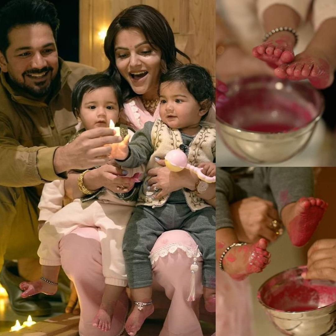 ibhindinews's tweet image. Abhinav &amp;amp; Rubina with their cute babies Edhaa &amp;amp; Jeeva 😍

#AbhinavShukla #RubinaDilaik #edhaa #Jeeva