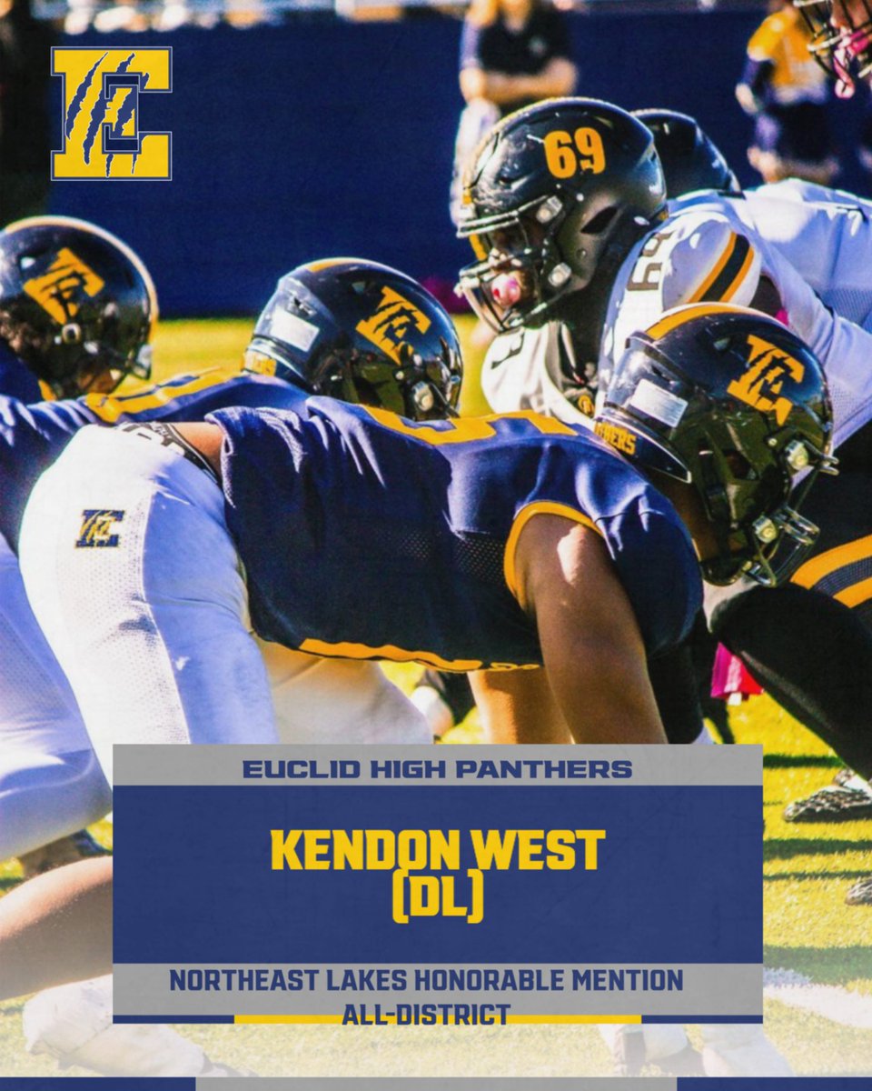 EUCFOOTBALL's tweet image. Congrats @kendonwest2026b on being named Northeast Lakes Honorable....@EUCPanthers