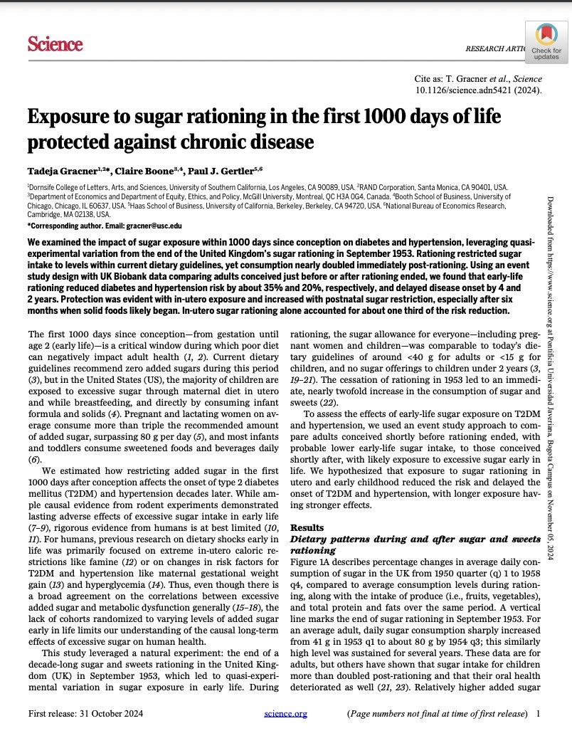 ⚠️Evita consumir azúcar durante el embarazo 🤰y por nada del mundo le des azúcar  a los niños menores de 3 años 🙏🙏🙏

Un estudio encontro que  aquellos niños expuestos a restricción de azúcar desde el útero tenían un riesgo de diabetes tipo 2 y de hipertensión un 35% y 20%