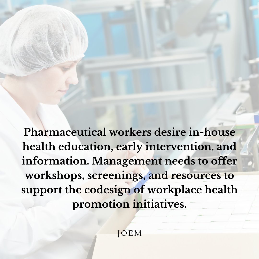 A Qualitative Analysis of Workers Perceptions on the Role of Management in Promoting Health Behavior, Informed by the COM-B Model
Gradidge, Philippe Jean-Luc PhD;  et. al. 
Journal of Occupational and Environmental Medicine 66(11):p 919-23, Nov 2024
journals.lww.com/joem/fulltext/…
#JOEM