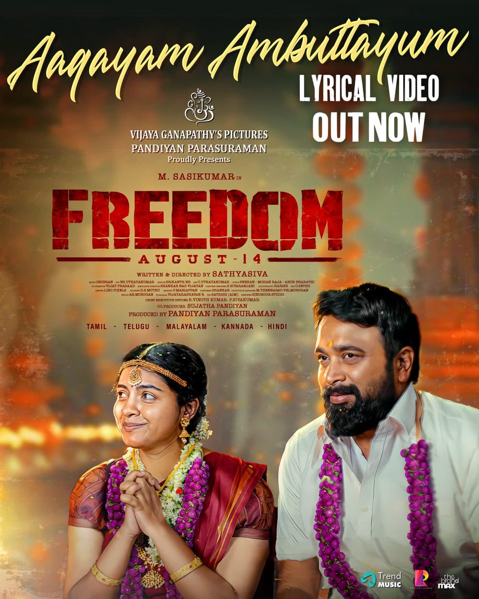 ChilliSoupp's tweet photo. first single #AagayamAmbuttayum from @SasikumarDir's #Freedom🎶 

🔗https://t.co/oF0XUT8rCl…

Directed by @Sathyasivadir 
Produced by @vijayganapathys @PandiyanParasu 
Music by @GhibranVaibodha https://t.co/14Fn7l4hxB