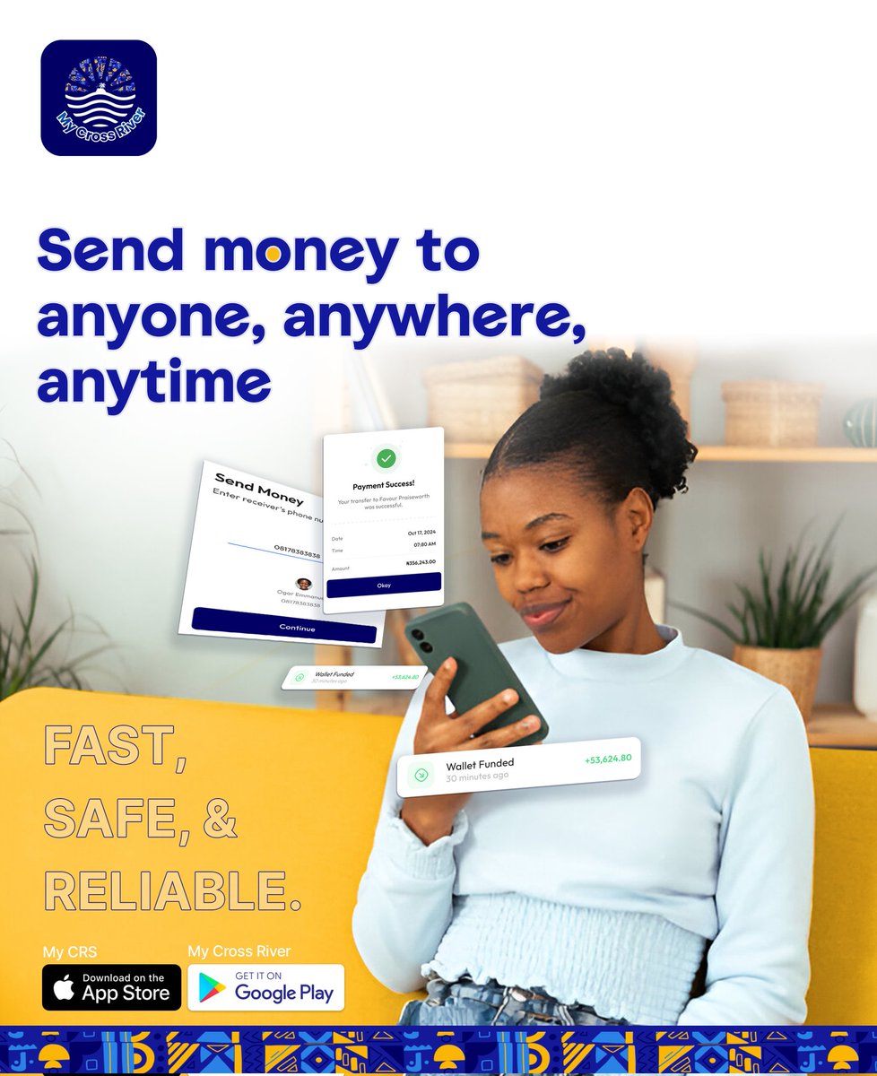 mycrossriverapp's tweet image. Need to send or request money? With the My Cross River App, transfer funds easily with just a few taps. Both you and your contact need to be registered on the App. 

Available on Google Play and App Store

#mycrossriverapp #quicktransfers #securepayments #sendmoney