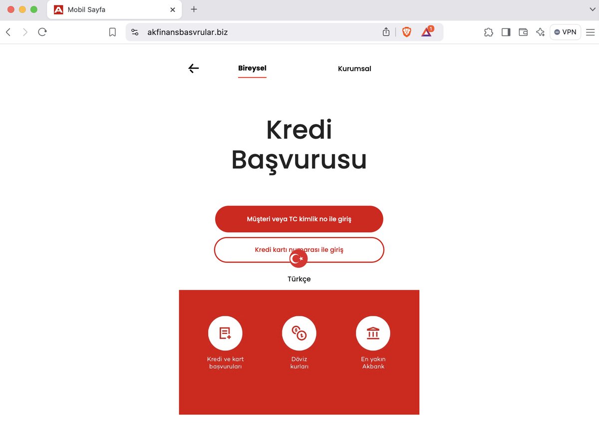 📢Phishing Site📢
🚨Akbank
🎣Phishing: hxxps[://]akfinansbasvrular[.]biz
#phishing #akbank #akbankphishing #turkeyphishing <a href="/urlscanio/">urlscan.io</a> <a href="/Sync_Pundit/">Sync_Pundit 👽😎🔱🔥</a> <a href="/PhisScan/">Phis Scan</a> <a href="/ActorExpose/"> IPAE!</a> <a href="/ICANN/">ICANN</a> <a href="/virustotal/">VirusTotal</a> <a href="/urldna/">urlDNA.io</a> <a href="/PhisherOfMan/">Phisher Of Man</a> <a href="/Akbank/">Akbank</a> <a href="/AkbankDestek/">Akbank Destek</a> <a href="/AkbankYatirimci/">Akbank Yatırımcı</a> <a href="/TRCert/">USOM</a> <a href="/tdatwja/">misaki</a> <a href="/cyberishlab/">cyberishlab</a>