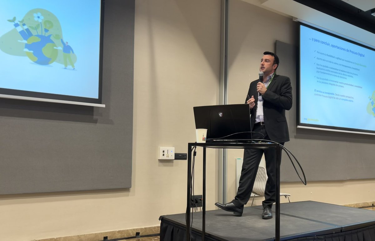 DigitalProcura's tweet photo. En la XII Convención de @CPONET_Oficial Jose Luis Martinez Sande, Gerente de Compras de Enagás Renovable, ha compartido su experiencia con PROCURA Digital. Gestiona el 100% de las compras de forma digital y aplica criterios de sostenibilidad en la homologación de proveedores🌟 https://t.co/uT46K1vA0L