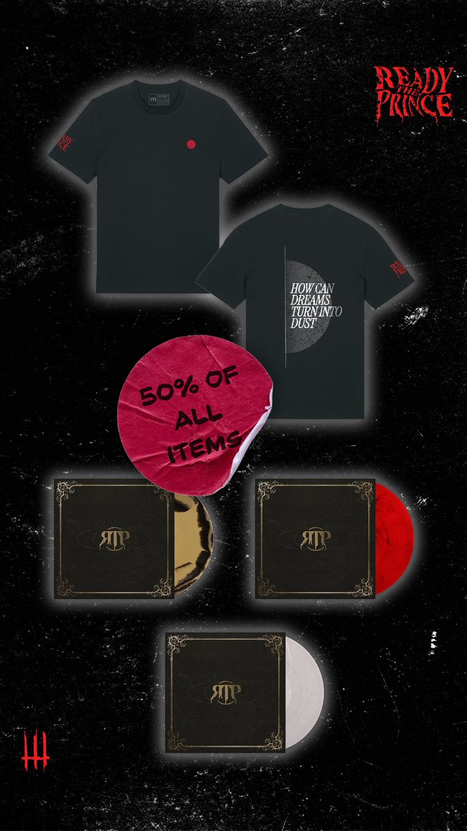 Waking up from hibernation to tell you our merch is now 50% off store-wide‼️💿⏩▶️readytheprince.com

 K back to sleep 😴