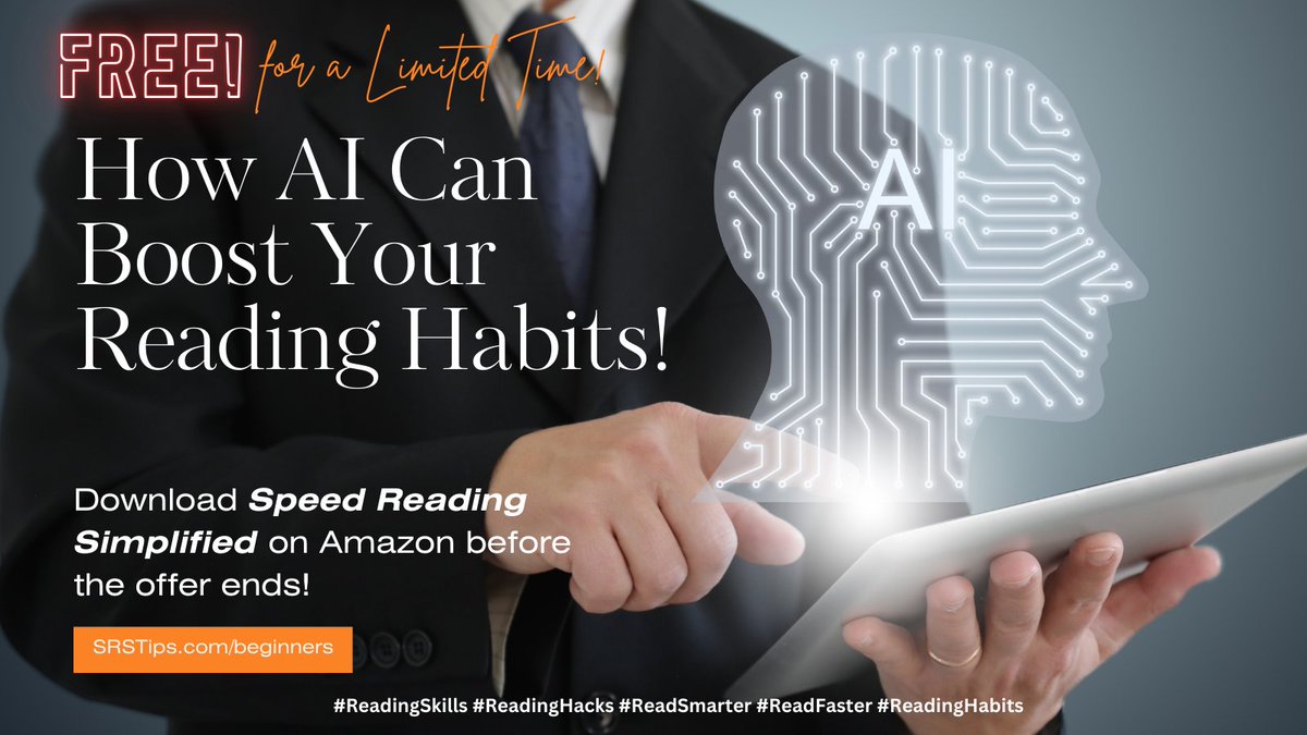 SRSimplified's tweet photo. NEW in this edition! Learn how AI can help improve your reading habits. My book includes 57 prompts to get you started with AI—perfect for tech-lovers and speed readers alike! - https://t.co/06s19Pa6xt - #AIForReading #TechTips #SpeedReading https://t.co/QEUVHLRhjq