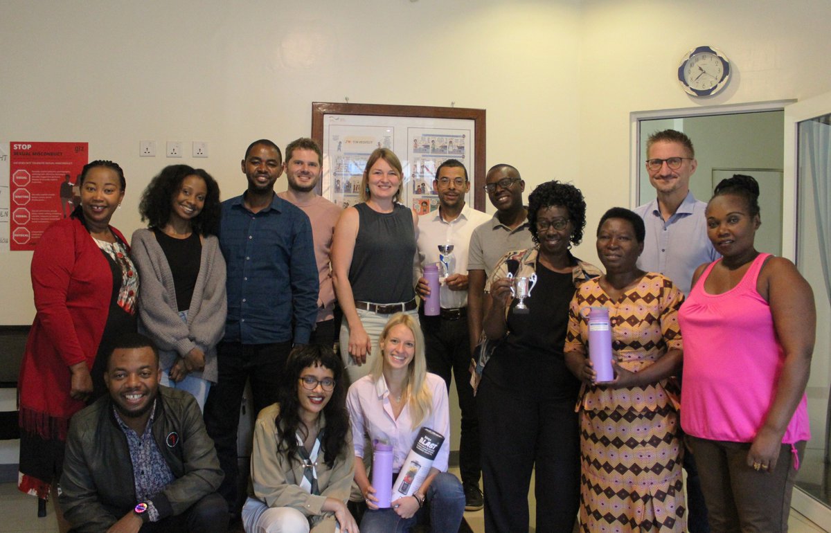 giz_rwanda's tweet photo. Meet the Steppers Squadron!🚶‍♀️🏆 GIZ RW/BI wrapped up #StepChallenge 2024 with 192,086 steps, covering 16,543 km. Our top 3 steppers were recognized by our Country Director, @maikschwarz2020, who emphasized the impact of exercise on health, team spirit and productivity👏 https://t.co/KxZWBEF7Vi