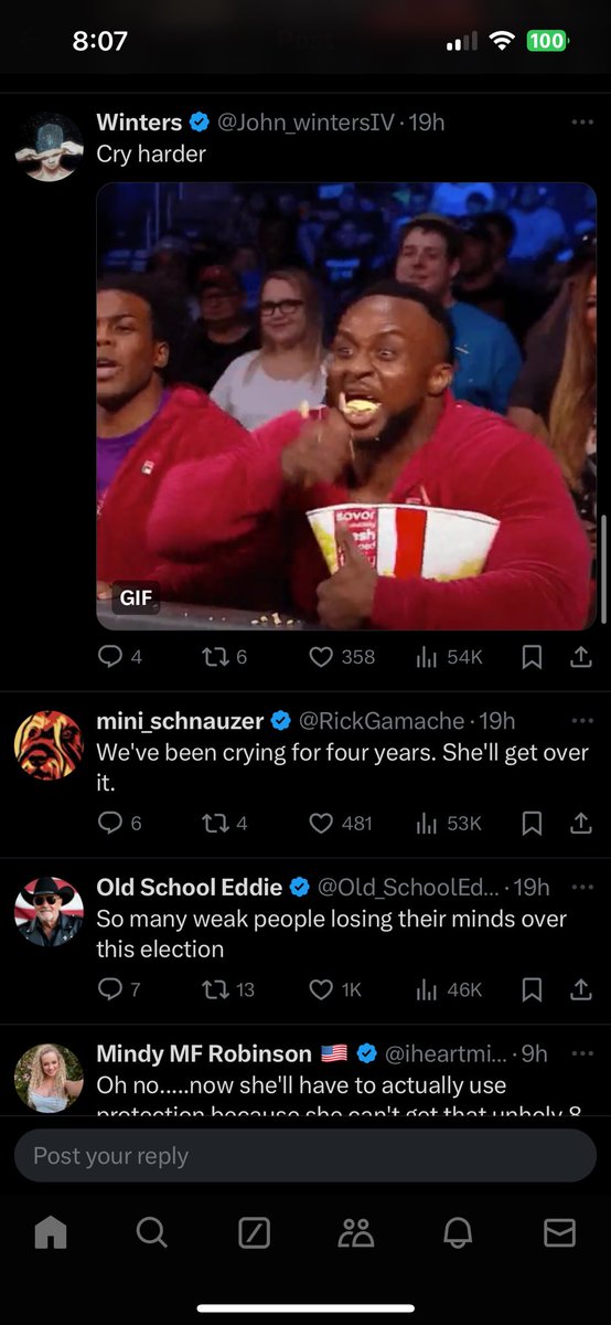 bridge_please's tweet photo. Trump supporters after winning the election: “we can disagree and still be friends! Jesus is king! Treat people that voted differently than you with kindness!”

Also trump supporters: (this is an example on the thread of Billie Eillish getting emotional at her concert ) https://t.co/u9CHWMguMI