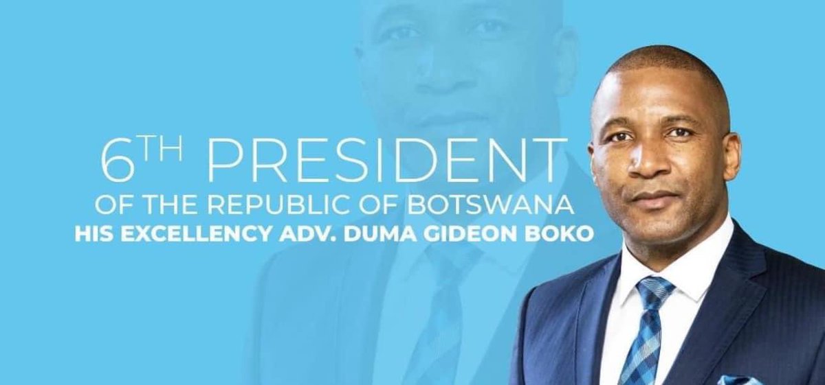 botswana_in's tweet photo. CONGRATULATIONS TO HIS EXCELLENCY ADV. DUMA GIDEON BOKO THE 6TH PRESIDENT OF THE REPUBLIC OF BOTSWANA.
PULA!!
🇧🇼🇧🇼🇧🇼 🌧️ 🌧️🌧️

#InaugurationDay 
#8thNovember2024 
#Botswanadecided
#Democracy
#Presidency
#Botswana https://t.co/UjxfP5xHAJ