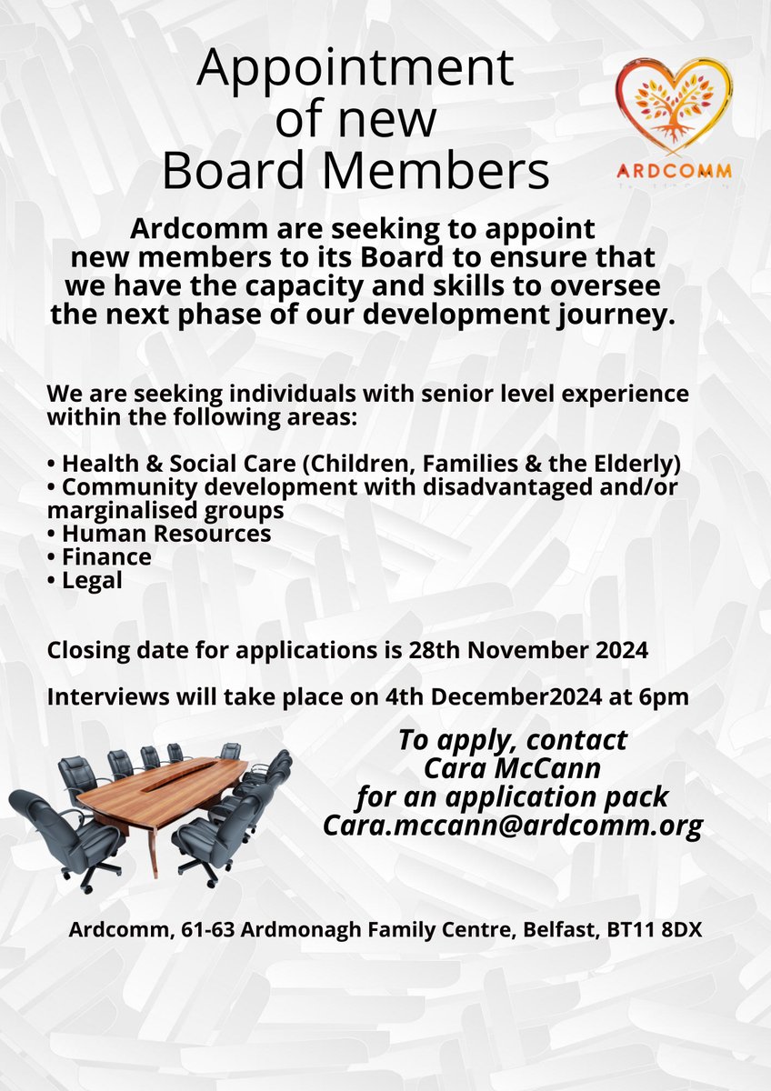 We are Looking for Passionate Leaders!
Are you a visionary, driven to make a difference in our community?  We are expanding our Board and looking for dedicated, passionate individuals who want to contribute their time, expertise, and energy to help shape the future of Ardcomm.