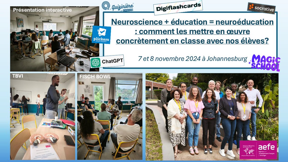 Deux jours de formation pour stimuler nos connexions neuronales au service de l'apprentissage des élèves de la zone Afrique australe et orientale. Hâte de vous retrouver pour l'année 2! <a href="/aefeinfo/">AEFE</a> <a href="/Irf_Zaao/">@IRF_ZAAO</a> <a href="/FrenchSchoolZA/">Lycee Jules Verne</a>