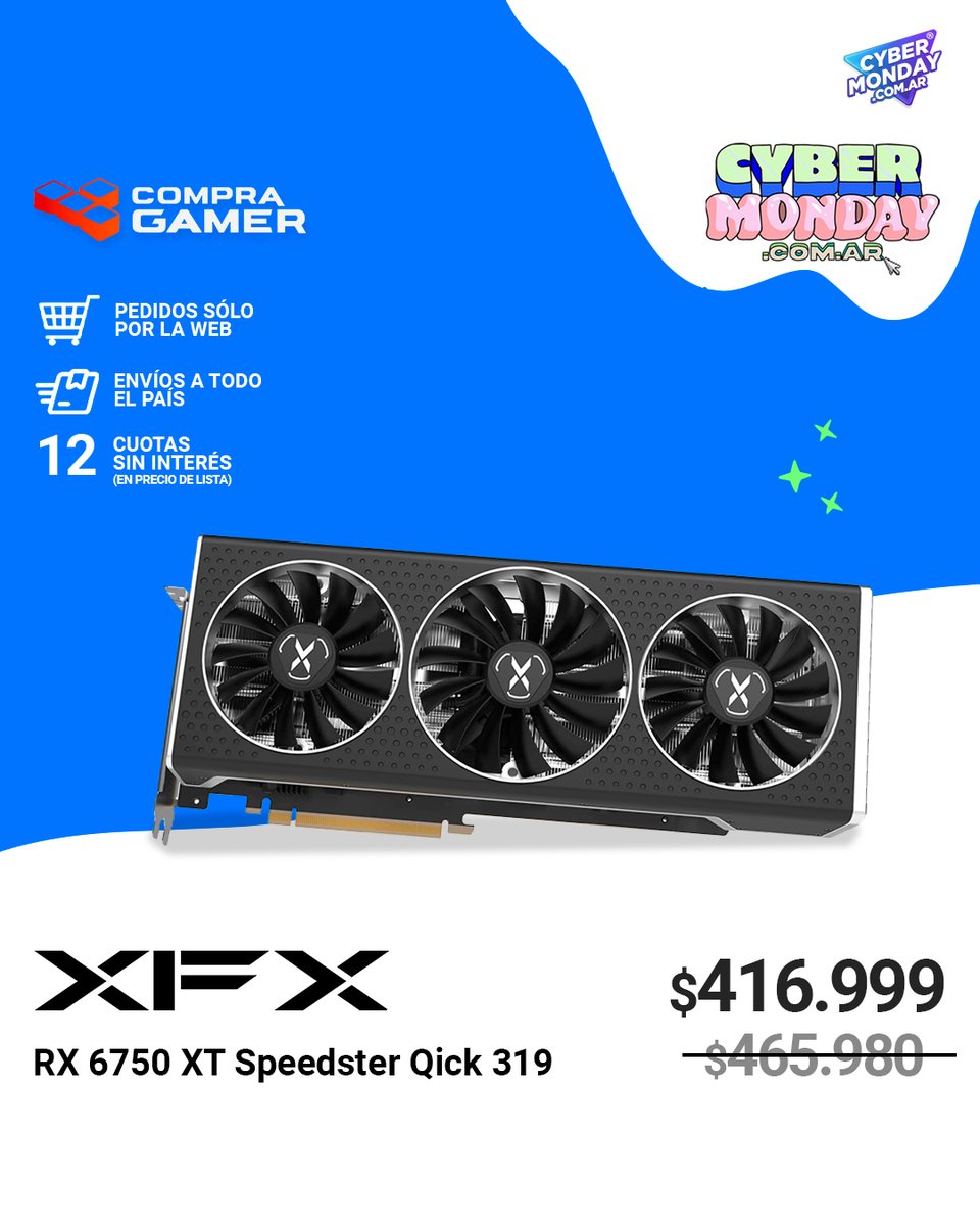 CompraGamerOK's tweet photo. #Cybermonday en Compra Gamer 🔥
Encontrá los mejores productos a precios INCREÍBLES en nuestra web🖱️⌨🎧
Envíos a todo el país 🚚
#Cybermonday #CompraGamer #Descuentos #XFX https://t.co/BnlaAq2fgI
