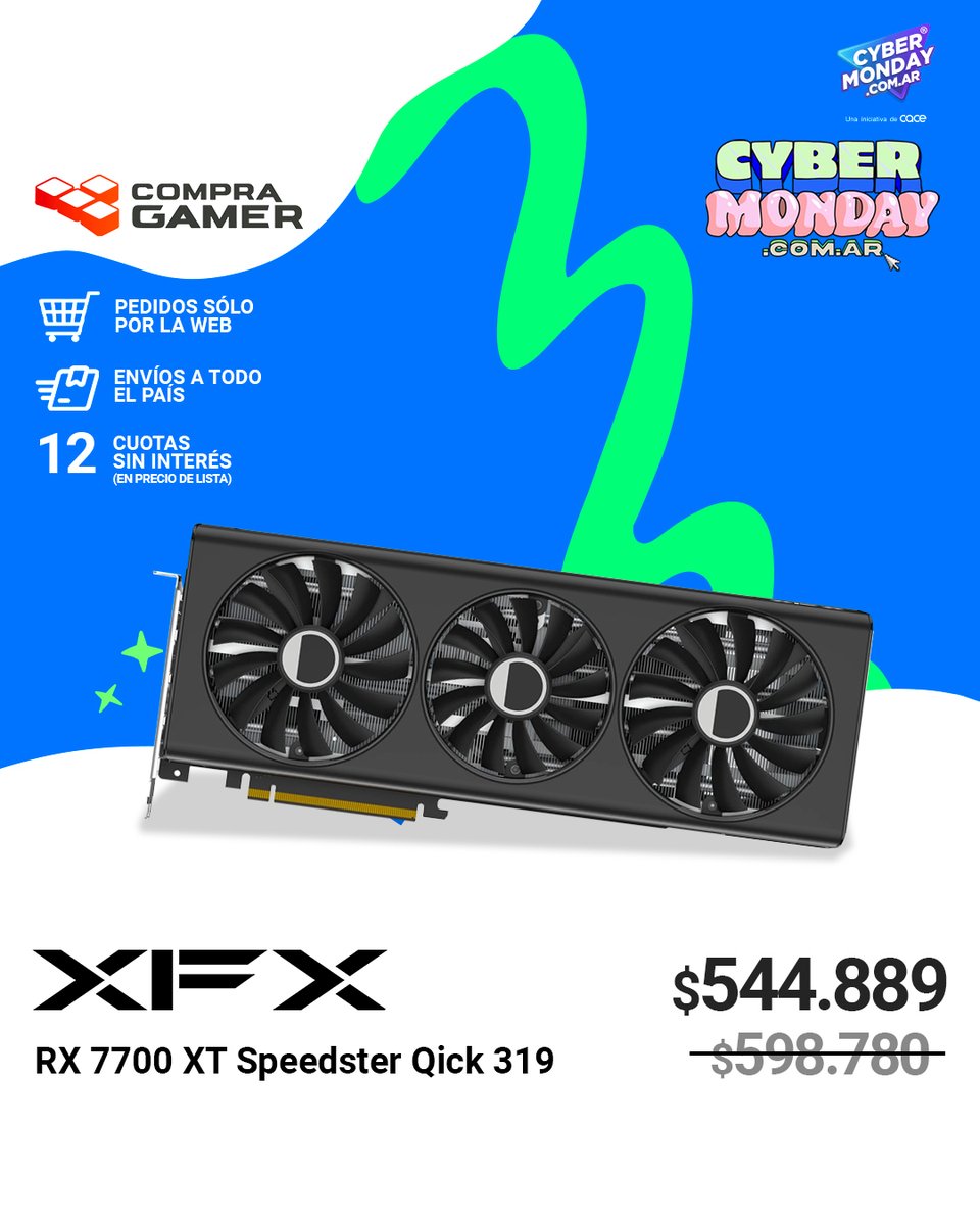 CompraGamerOK's tweet photo. #Cybermonday en Compra Gamer 🔥
Encontrá los mejores productos a precios INCREÍBLES en nuestra web🖱️⌨🎧
Envíos a todo el país 🚚
#Cybermonday #CompraGamer #Descuentos #XFX https://t.co/BnlaAq2fgI