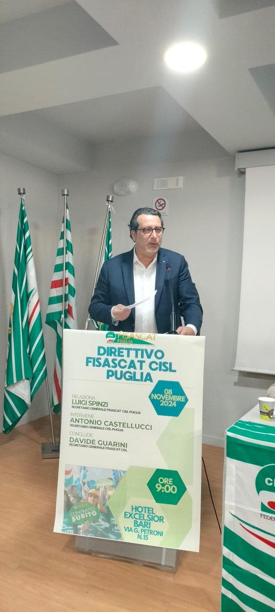 CislPuglia's tweet image. Consiglio Generale @FisascatCislPug, @CastellucciAnto: In #Puglia il dialogo sociale è cruciale per il settore #terziario, pilastro dell'economia. Bene la #Manovra di Bilancio: #CISL, responsabilità, pragmatismo e risultati concreti