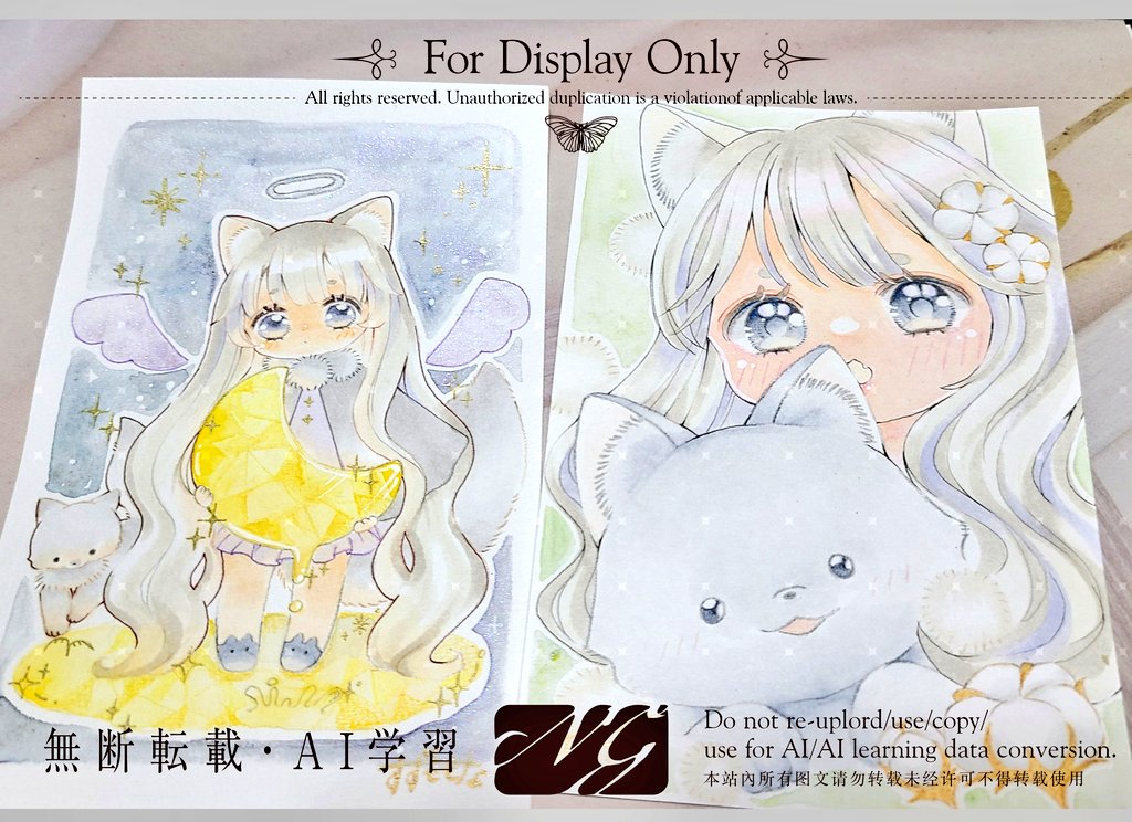 #ミルクにほどける 
フレームレスは4枚です🦊お顔安定しなくてすいません🙏
ココちゃんぽぽちゃんだらけです。

1枚目の右側の白いボールみたいなやつは丸いミルクぷりんです🍮

<a href="/RuYI_k/">RuYI</a> さんのWM使用してます🙇(可愛い)
<a href="/rien2340/">リエン</a> さんの絵の具も使ってます✨キラキラで可愛いです✨(2枚目左)