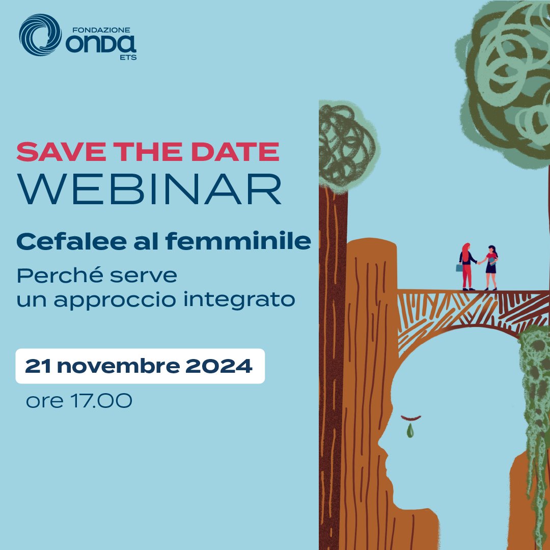 Il 14 e 21 novembre Fondazione Onda ETS, con il supporto non condizionante di #TevaItalia, realizzerà 2 webinar e 2 episodi podcast su diagnosi, trattamento e gestione di cefalee ed #emicrania con esperti del settore. Per il link di iscrizione clicca qui: bit.ly/48zyhhr