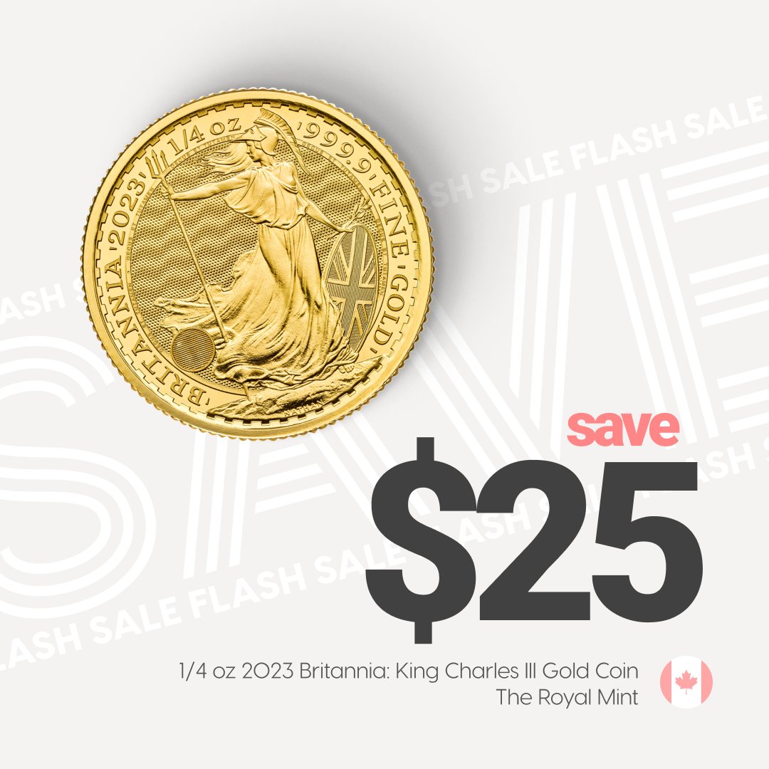 silvergoldbull's tweet photo. These 2023 1/4 oz Pure Gold Britannia coins combine tradition, security, and innovation. Get it today before the flash sale ends at 5 pm MT, or until quantities last!
https://t.co/44dJubhIbu
#silvergoldbull #goldcoin #goldbullion #britannia #kingcharles #theroyalmint https://t.co/1rffIKlNov