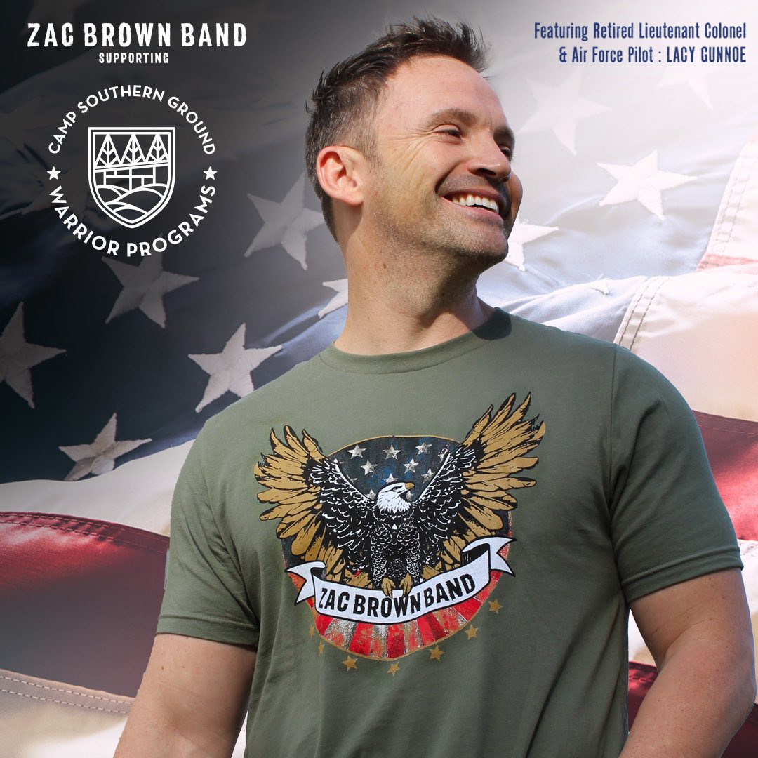 Zac Brown Band (@zacbrownband) on Twitter photo We’re celebrating Veterans Day with an exclusive tee, featuring an original patriotic eagle hand-painted design. 🦅 A portion of proceeds will benefit <a href="/campsoutherngrd/">Camp Southern Ground</a>, Zac’s nonprofit organization dedicated to serving children, veterans, and their families. Thank you to all who We’re celebrating Veterans Day with an exclusive tee, featuring an original patriotic eagle hand-painted design. 🦅 A portion of proceeds will benefit <a href="/campsoutherngrd/">Camp Southern Ground</a>, Zac’s nonprofit organization dedicated to serving children, veterans, and their families. Thank you to all who