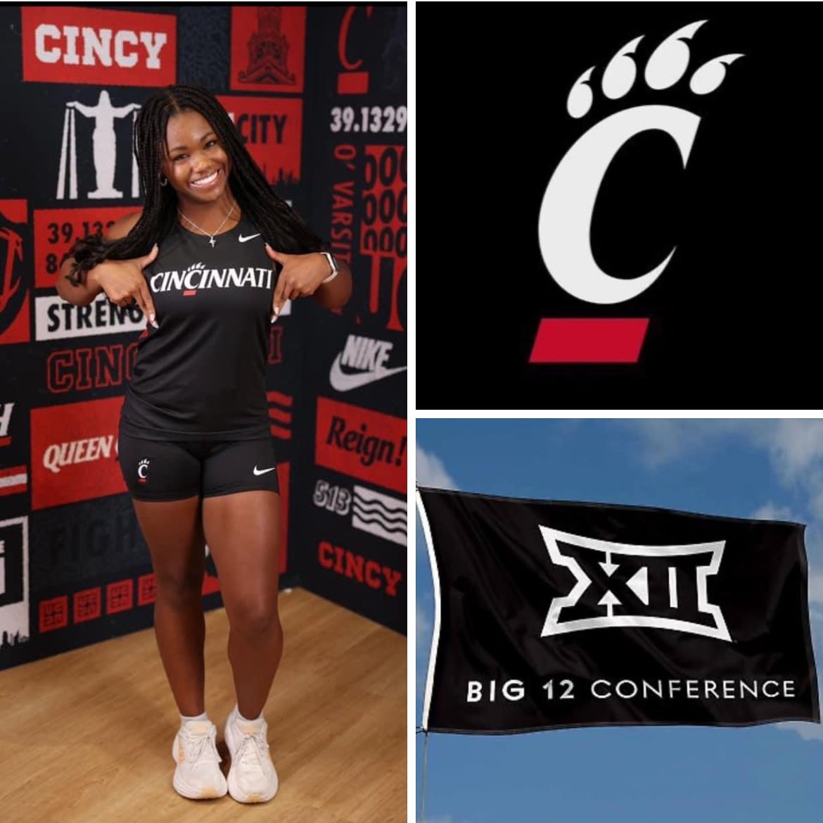 I am so proud of my daughter Tierra. Today she made her decision to attend The University of Cincinnati on a full scholarship ❣️#polevault #big12