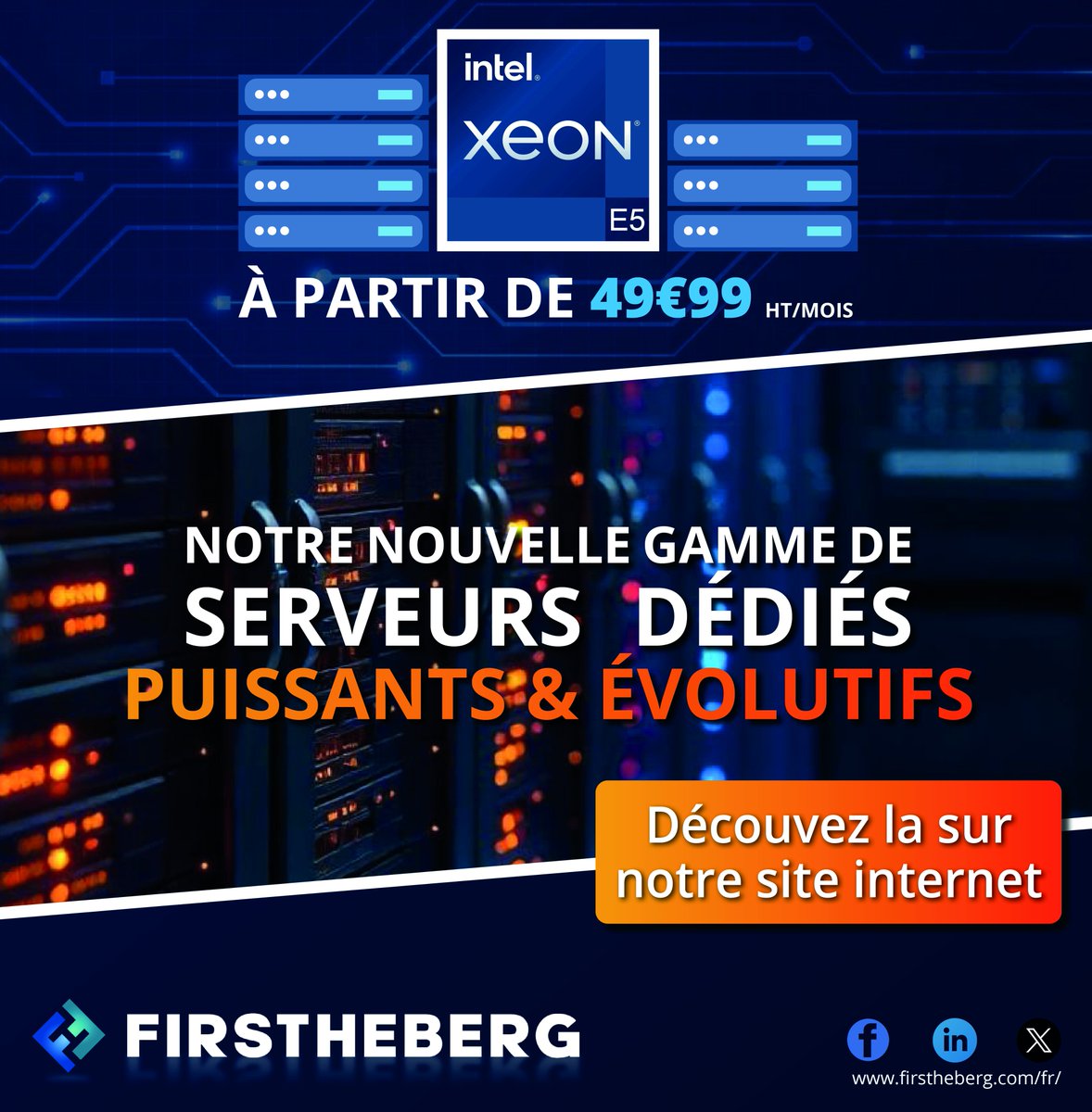 Notre nouvelle gamme de serveurs dédiés RACK basé sur des serveurs DELL R630 / R730 est en ligne !
Profitez de solides performances avec du NVME, DDR4 et la génération v4 de la gamme Intel Xeon, tout ça avec du réseau 10Gb/s à partir de 49.99 €HT / mois !
firstheberg.com/fr/serveur-ded…