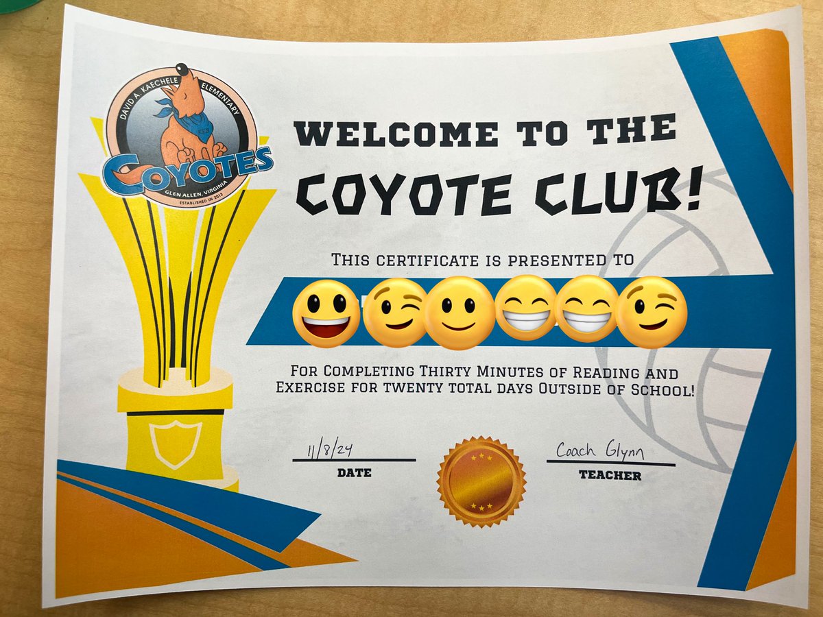 Coach Glynn (@coachglynnpe) on Twitter photo Itโs been a busy few months and itโs about time I send my first tweet from Coyote Country! Iโm grateful to be here at <a href="/KEScoyotes/">Kaechele Elementary School</a> and happy to continue the โCoyote Clubโ, which was created by the previous rockstar P.E. teacher! #Reading #PhysicalActivity #WinningCombo ๐๐โโ๏ธ๐โโ๏ธ๐ Itโs been a busy few months and itโs about time I send my first tweet from Coyote Country! Iโm grateful to be here at <a href="/KEScoyotes/">Kaechele Elementary School</a> and happy to continue the โCoyote Clubโ, which was created by the previous rockstar P.E. teacher! #Reading #PhysicalActivity #WinningCombo ๐๐โโ๏ธ๐โโ๏ธ๐