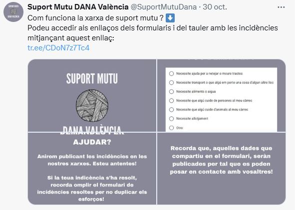 Ca la Dona (@caladona) on Twitter photo 🟣Des de <a href="/SuportMutuDana/">Suport Mutu DANA València</a> se segueixen canalitzant els esforços, i iniciatives que s'han organitzat per ajudar a les afectades de la DANA. Al seu perfil van actualitzant les necessitats, i eines de suport, amb perspectiva interseccional, que és el que ara ens cal 🧵(1/5) 🟣Des de <a href="/SuportMutuDana/">Suport Mutu DANA València</a> se segueixen canalitzant els esforços, i iniciatives que s'han organitzat per ajudar a les afectades de la DANA. Al seu perfil van actualitzant les necessitats, i eines de suport, amb perspectiva interseccional, que és el que ara ens cal 🧵(1/5)