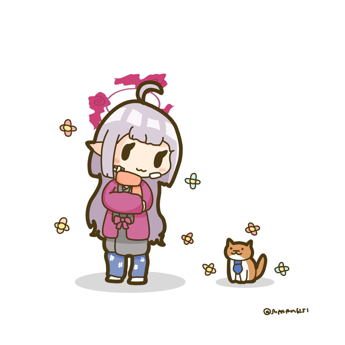 ブルアカ「どてらシュロちゃんと猫先生#ブルアカ 」|トロンのイラスト