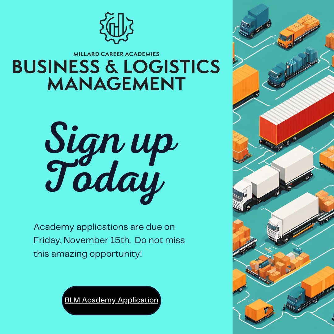 Academy applications can be found at: mpsomaha.org/departments/cu…

Sign up by Friday, November 15th! 
<a href="/MPS_Academies/">Millard Career Academies</a> <a href="/AaronBearinger/">Aaron Bearinger</a>