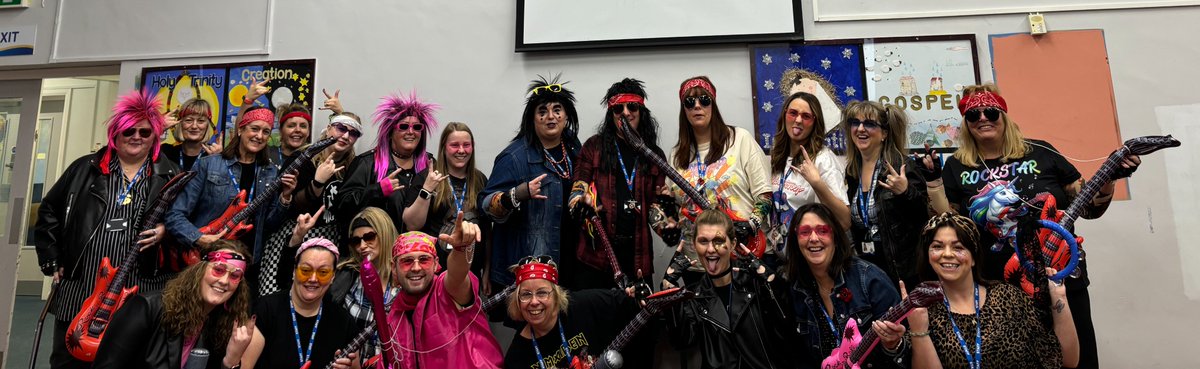 AshtonStThomas's tweet photo. Rock Star Day for the relaunch of @TTRockStars and Numbots at St. Thomas's. What a great day highlighting the importance of those number facts. #TTRockstars #Numbots #SecureinFaithLearningTogether #BattleoftheBands https://t.co/6ykPWvuUYv