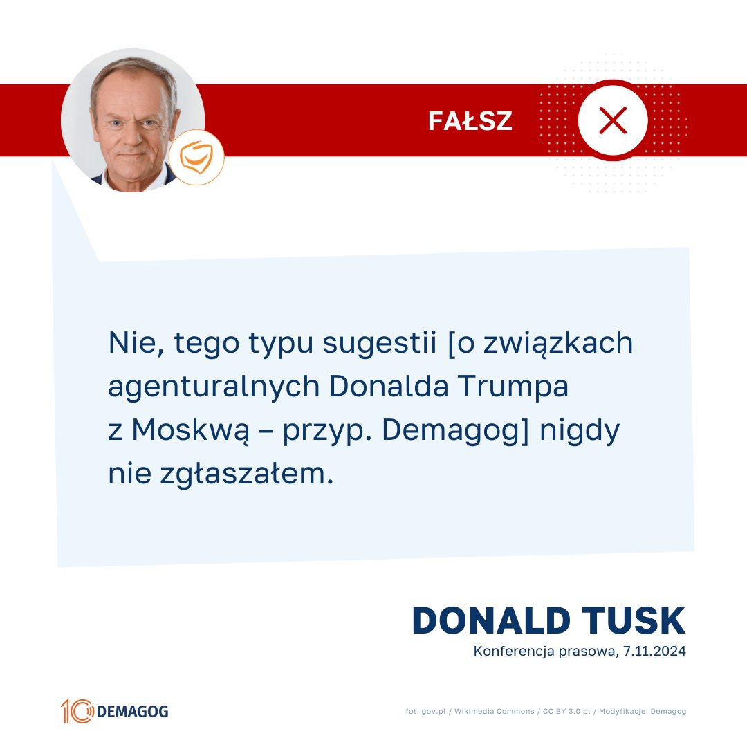 ❗ Co Donald Tusk mówił o powiązaniach Donalda Trumpa z Rosją?

7 listopada na konferencji prasowej <a href="/rutkem/">Monika Rutke</a> z <a href="/Tysol/">Pressure</a> zapytała premiera Donalda Tuska o to, jak wyobraża sobie budowanie dobrych relacji polsko-amerykańskich. Dziennikarka przypomniała, że politycy <a href="/Platforma_org/">PlatformaObywatelska</a> –