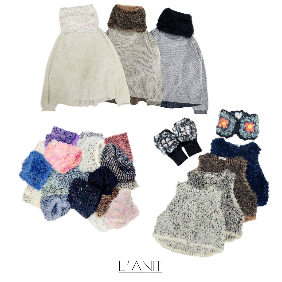 lanit_official's tweet photo. 🌼POP-UP SHOP / WS information🌼

11/6-11/11 (6days)
大阪 【服と雑貨ume】にて開催中!

ベースに日本製ウールを用い、
様々なファンシーヤーンを編み込んで
最後に圧縮加工するので

可愛いだけでない、
しっかり温かいニットに♡

#lanit #lanityarn #ラニットヤーン #モフモフニット https://t.co/rKdAQBETPa
