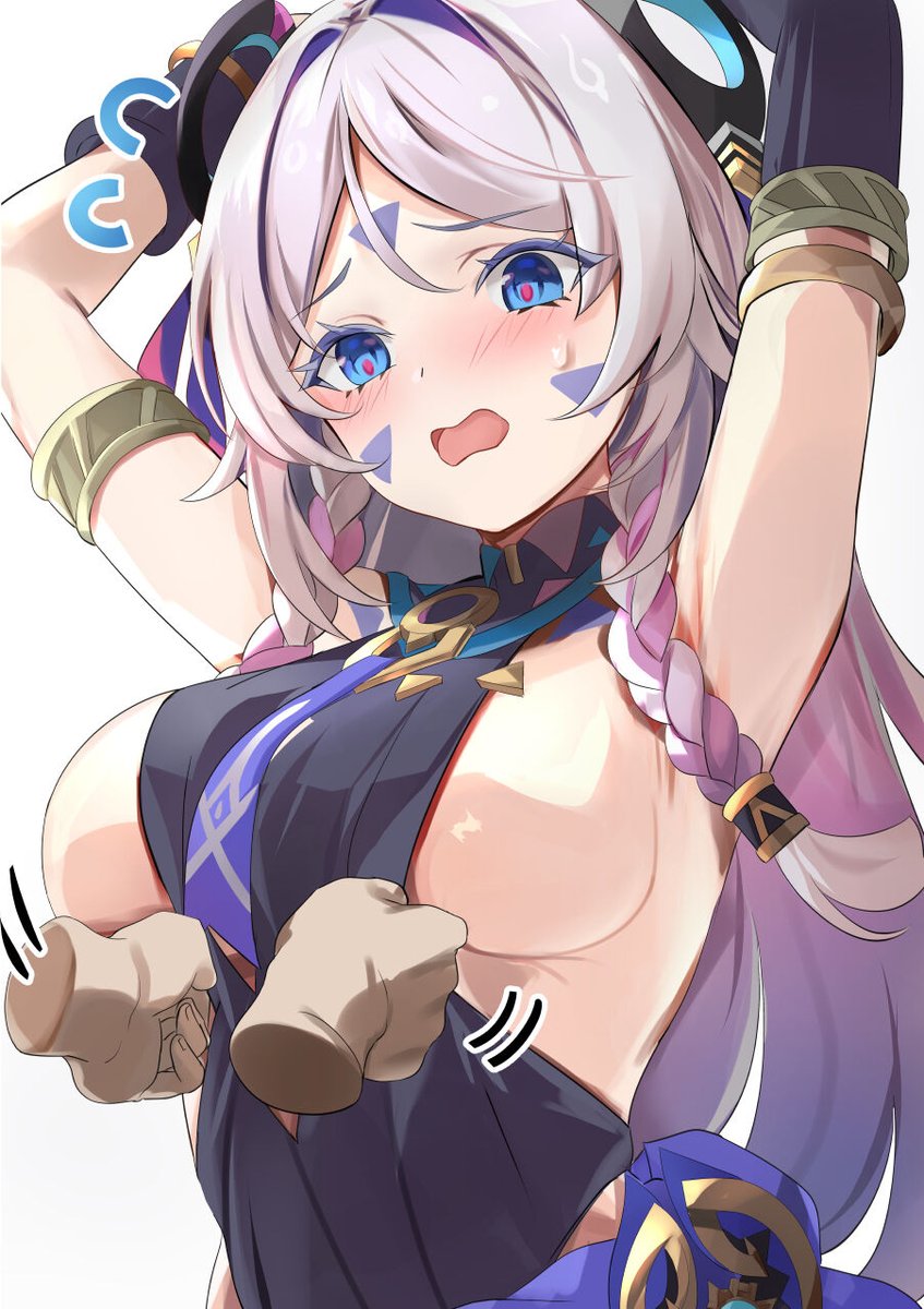 Natlan_Brat's tweet photo. H-Hey cut it out! You can't just-! 

EEEEEK-! https://t.co/3HImcelsxl