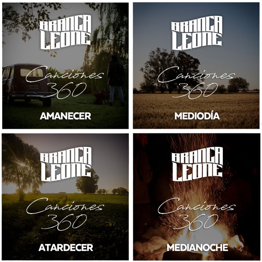 💿 BRANCALEONE - CANCIONES 360 

❤️‍🔥 AMANECER, MEDIODÍA, ATARDECER, MEDIANOCHE.

😱 En esta oportunidad, Branca nos sorprendió con una grabación de un acústico en vivo, dividido en 4 EP's y filmado durante todo un día con una cámara 360º.

⚔️ No se pone más Branca que esto. ⚔️