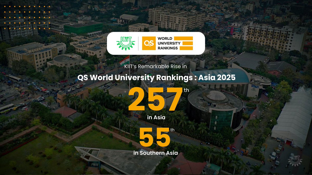 achyuta_samanta's tweet photo. Thrilled to share that @KIITUniversity has achieved a remarkable leap to the 257th position in the QS Asia University Rankings 2025 and now ranks 55th in QS Southern Asia! This achievement reflects our commitment to excellence in education, research, and global standards. https://t.co/MrxjBhZQDZ
