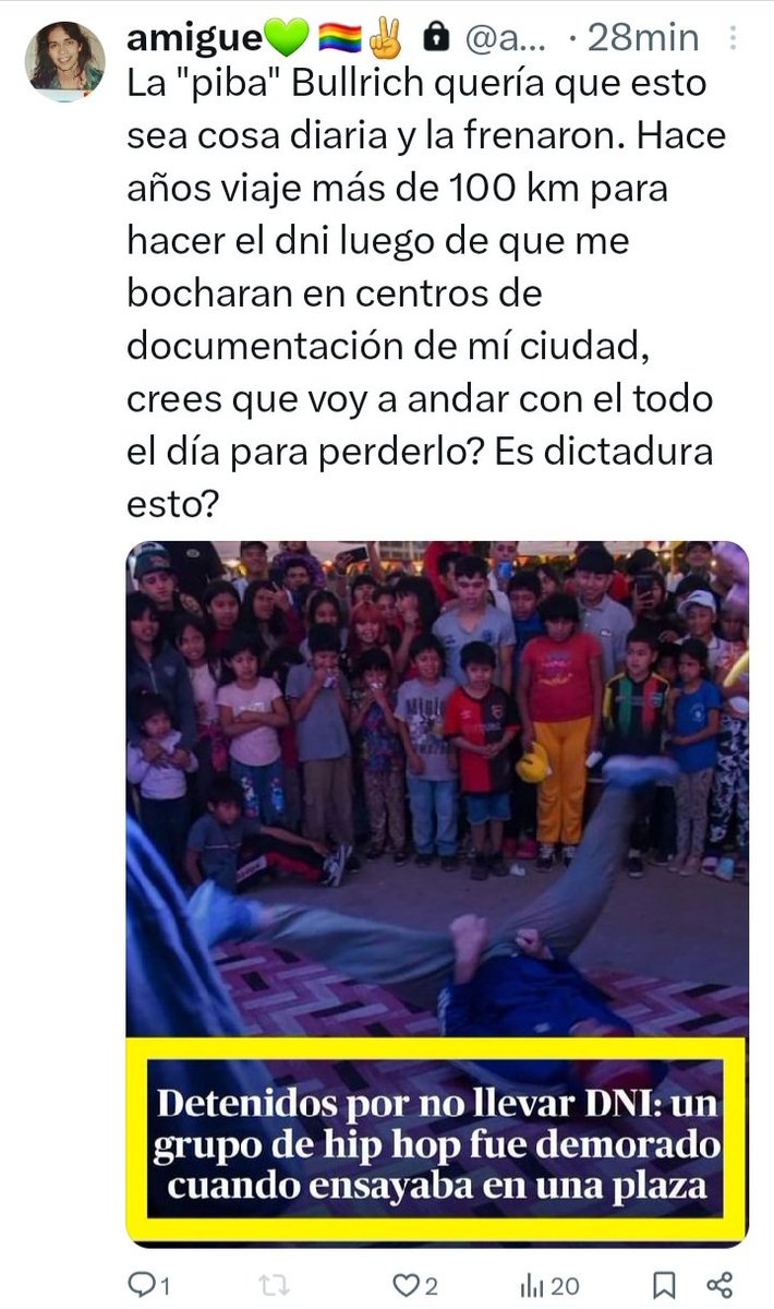 Detenidos por no llevar DNI??
Ehh??, volvimos a la época de los milicos y nadie me avisó???
😳🤦‍♀️🤦‍♀️👇