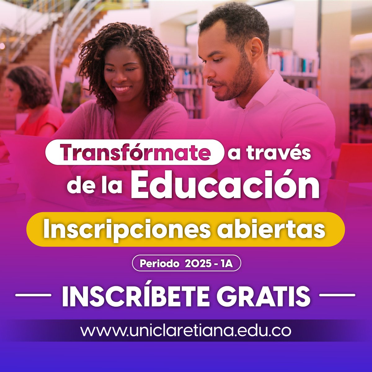 ¡Ya están abiertas las inscripciones para el periodo 2025 - 1A!  Este es tu momento para cumplir el sueño de ser profesional y transformar tu realidad a través de la educación. 🎓 Además, ¡las inscripciones son GRATIS este semestre! ¿Qué esperas? Más info: bit.ly/3AdwQIR