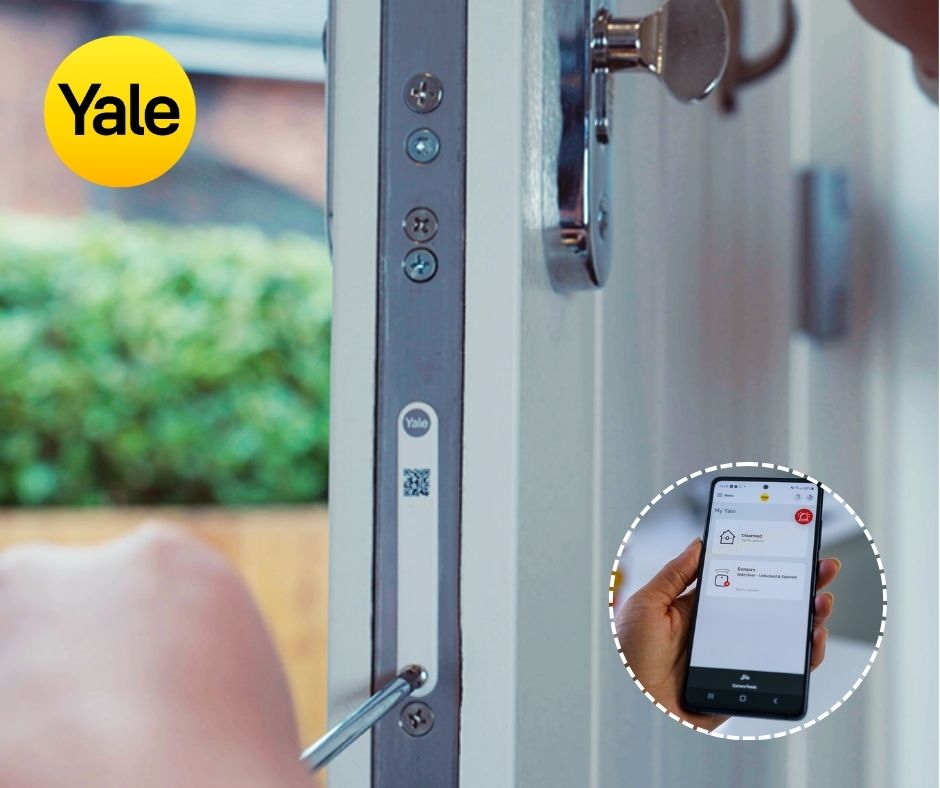 Stay connected to home security with Yale SensCheck™ via the Yale Alarm App! Get real-time updates on doors and windows, arm/disarm with ease, receive geo-fencing reminders, tamper alerts &amp; more. Works with Alexa, Google Assistant &amp; Philips Hue for a fully integrated smart home!
