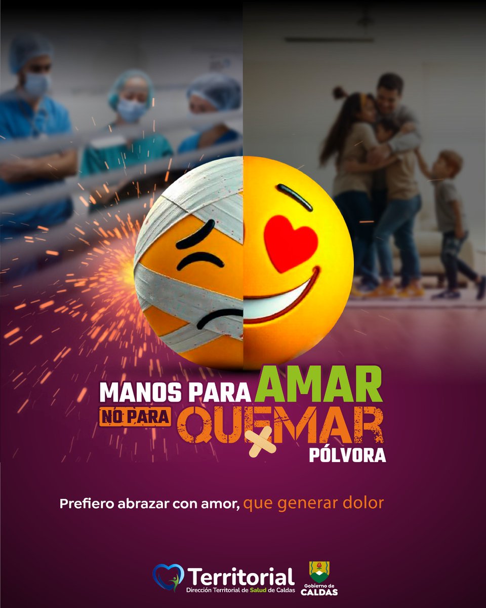 saluddecaldas's tweet photo. ¡Manos para proteger, no para prender pólvora!  ❤️✨ 🎇✋

Nuestras manos son para cuidar y abrazar. No las pongamos en riesgo por un momento de diversión. ⚠️💥

La pólvora puede causar heridas graves, quemaduras y accidentes que duran mucho más que una noche. 

@gobercaldas https://t.co/W66kyxZN2W