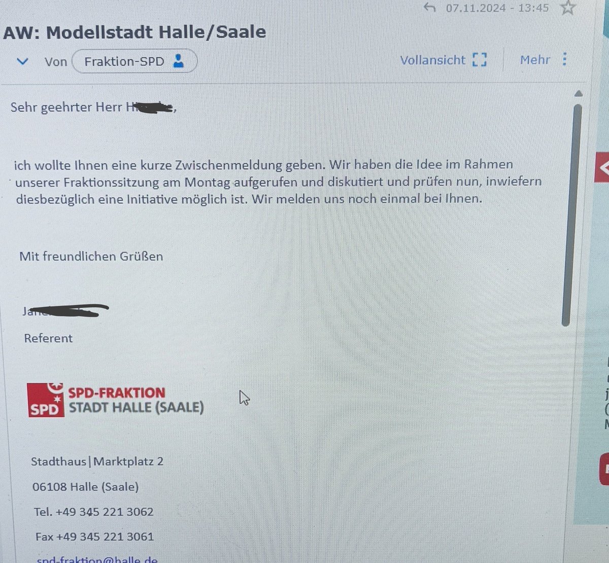 MeisterJODA12's tweet photo. Vielen Dank für die Rückmeldung der @HalleSpd zu meiner Anfrage zur #Modellstadt #HalleSaale . #cannabis
#Saeule2jetzt 
#CemAmZug 
@cem_oezdemir https://t.co/F4HckSwb9S