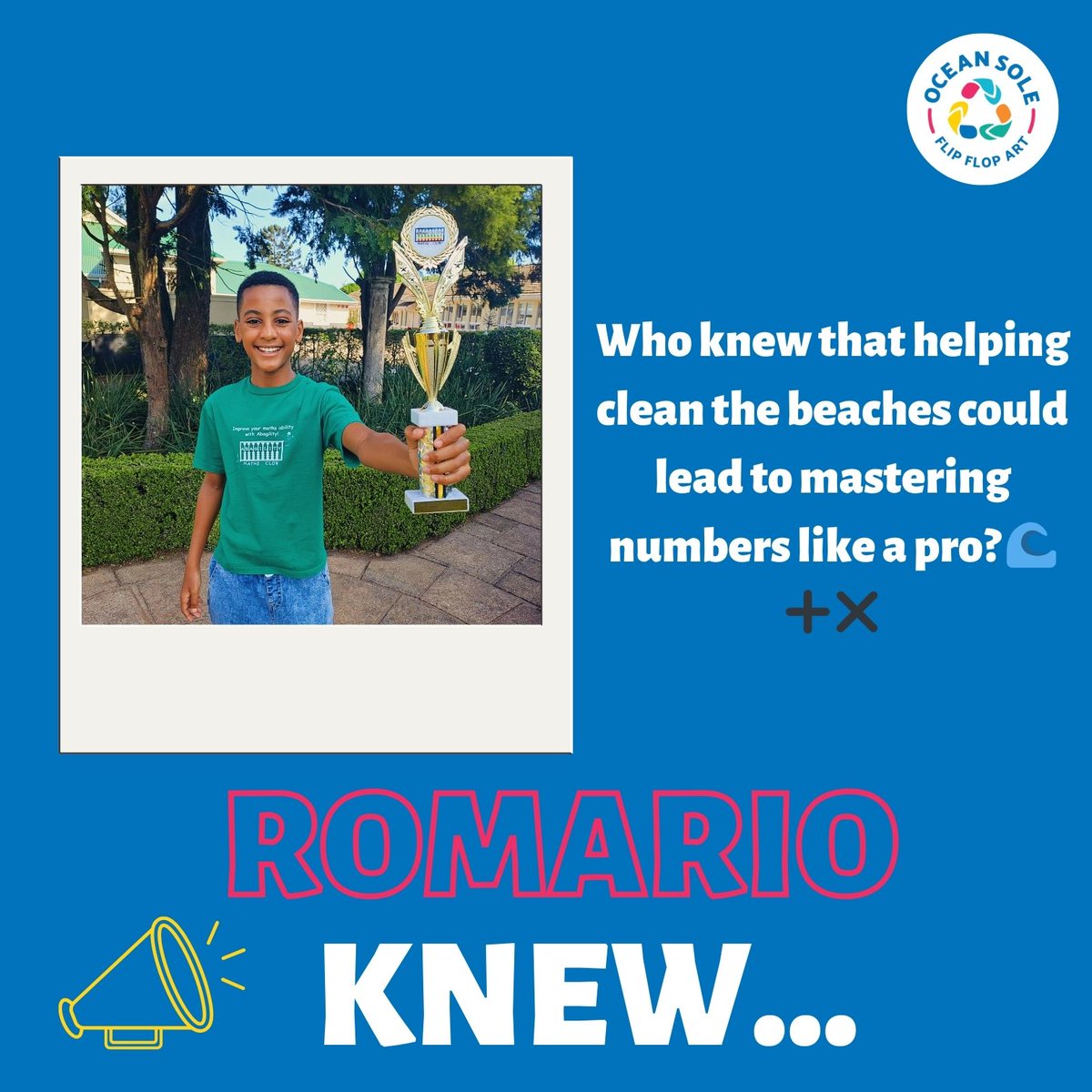 🏆 Meet Romario, our youngest SoleMate, eco-hero, and now, math wizard!

Legend has it that the secret to his success is simple: clean up with Ocean Sole, clear your mind, and the math just starts making sense! 💡

P.S. Who’s ready for Romario’s math tips? 🧠
@beleza_axe