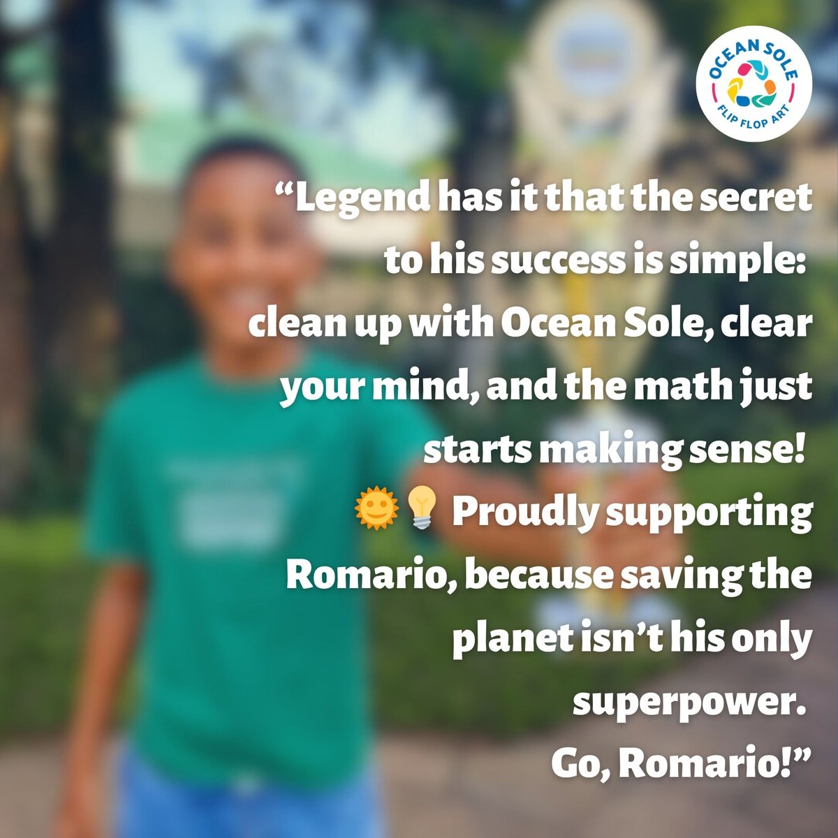 OceanSole1's tweet photo. 🏆 Meet Romario, our youngest SoleMate, eco-hero, and now, math wizard!

Legend has it that the secret to his success is simple: clean up with Ocean Sole, clear your mind, and the math just starts making sense! 💡

P.S. Who’s ready for Romario’s math tips? 🧠
@beleza_axe https://t.co/hHY4j4ivvw