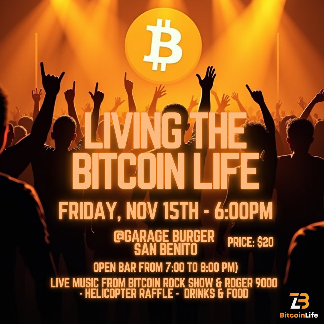 First show is out! 

Join us and help #Bitcoin adoption by attending a great rock show! 

meetup.com/bitcoin-and-li…