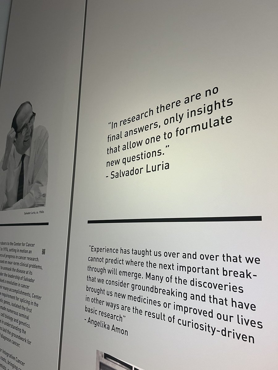 A reminder to stay curious. 

"Experience has taught us…that we cannot predict where the next important breakthrough will emerge.